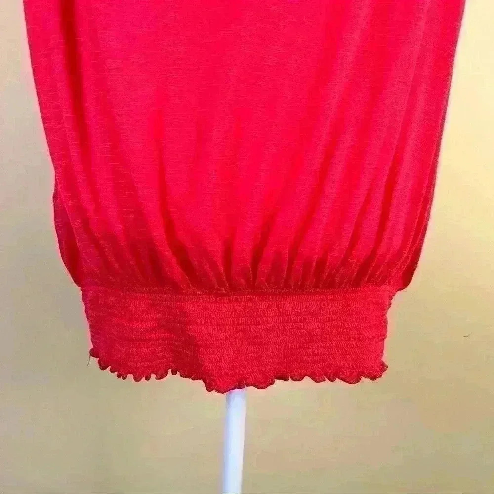 A.N.A. Coral Banded Bottom Braid Strap Scoop Neck Short Sleeve Rayon Top Size 1X - Picture 9 of 14